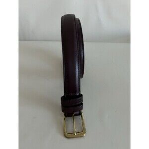 Coach Men's Burgundy Burnished Cowhide Leather Belt Solid Brass Buckle Size 40